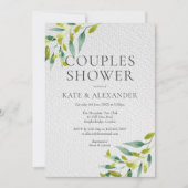 Uitnodiging voor koppel baby shower met verse weid (Voorkant)