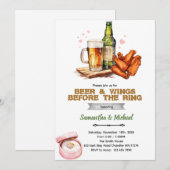 Uitnodiging voor koppel bruisfeest met bier en vle (Voorkant / Achterkant)