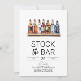 Uitnodiging voor koppel bruisfeest 'Stock The Bar'