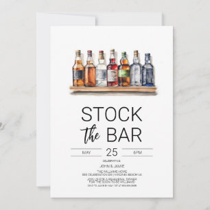Uitnodiging voor koppel bruisfeest 'Stock The Bar'