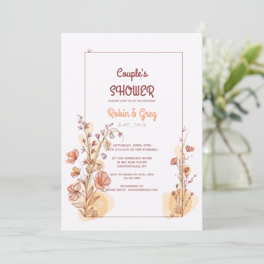 Uitnodiging voor koppelbad in lijst (Staand voorkant)