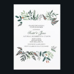 Uitnodiging voor koppelfeest met winterkrans<br><div class="desc">Uitnodiging voor koppelfeest met winterkrans en botanisch groen voor trouw- en verlovingsfeest</div>