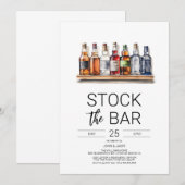 Uitnodiging Voor Koppelsfeest 'Stock The Bar' (Voorkant / Achterkant)