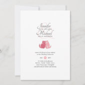 Uitnodiging voor koraalbruiloft met moderne katten (Voorkant)