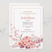 uitnodiging voor koraalhortensia (Voorkant / Achterkant)