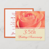 Uitnodiging voor koraalroze huwelijksjubileum (Voorkant / Achterkant)