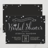 Uitnodiging voor kort geblazen bridal - zwart (Voorkant / Achterkant)