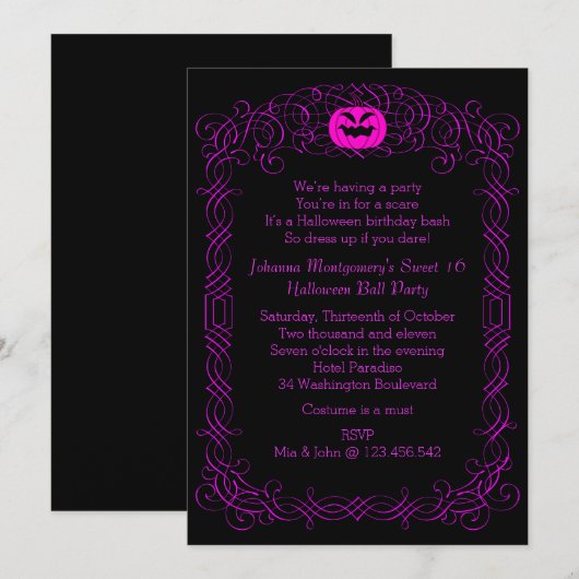 Uitnodiging voor Kostuum van het Kostuum van Hallo (Voorkant / Achterkant)