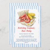 Uitnodiging voor krabbenfestijn verjaardagsfeest - (Voorkant / Achterkant)
