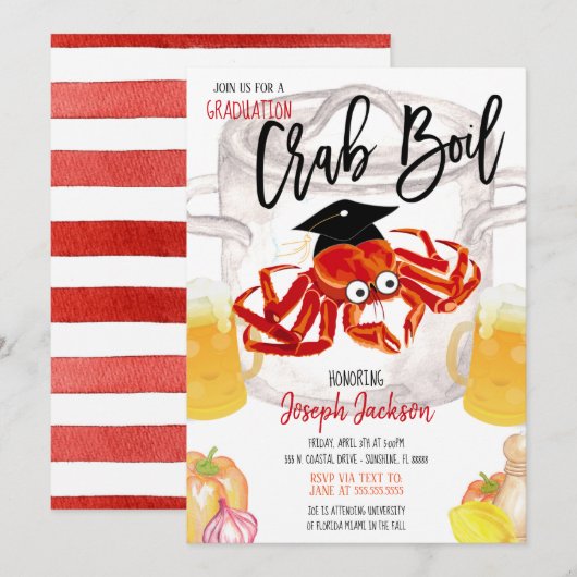 Uitnodiging voor krabbenkoken ter gelegenheid van (Voorkant / Achterkant)