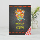 Uitnodiging voor krabbenkrab uit mandje (Staand voorkant)