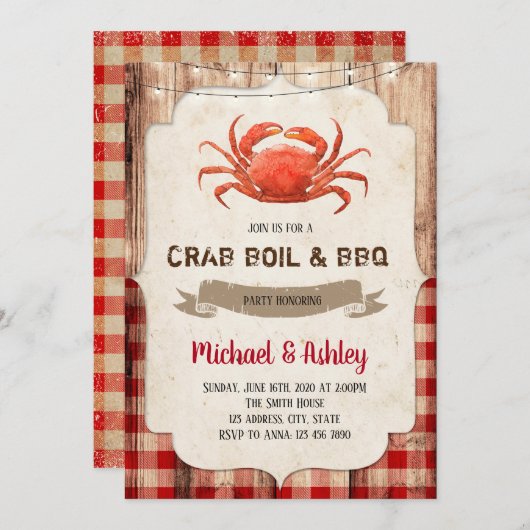 Uitnodiging voor krabbenpartij (Voorkant / Achterkant)