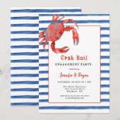 Uitnodiging voor krabboil koppel verlovingsfeest (Voorkant / Achterkant)
