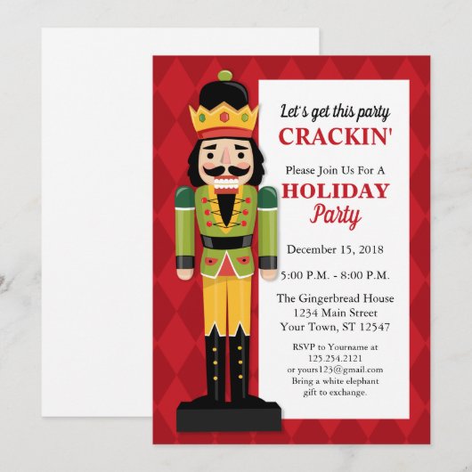 Uitnodiging voor kraker feestdag (Voorkant / Achterkant)