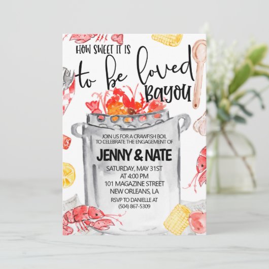 Uitnodiging voor Kreeft Kook Engagement Feest (Staand voorkant)