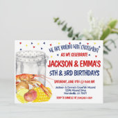 Uitnodiging voor kreeftenfeest verjaardag (Staand voorkant)