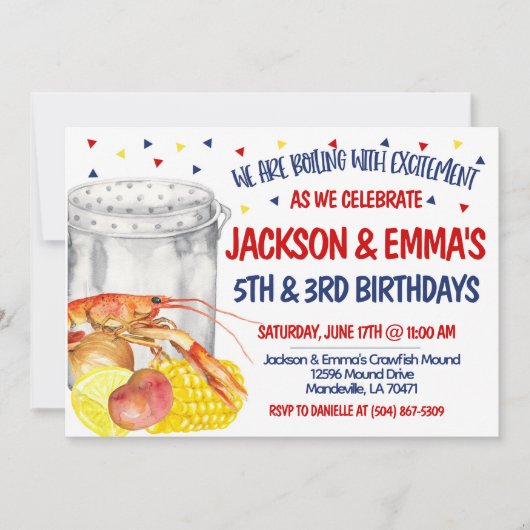 Uitnodiging voor kreeftenkokkerbirthday (Voorkant)