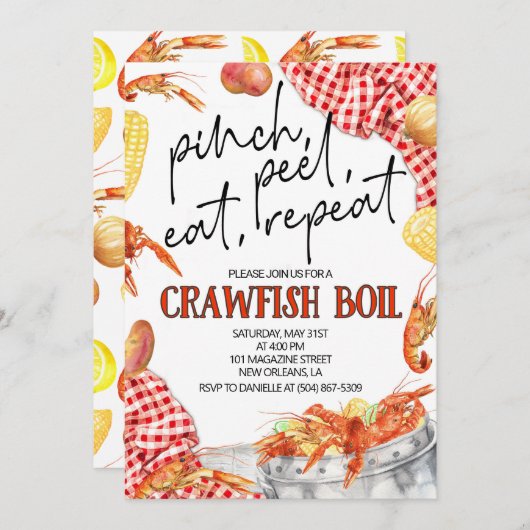 Uitnodiging voor Kreeftfeest (Voorkant / Achterkant)