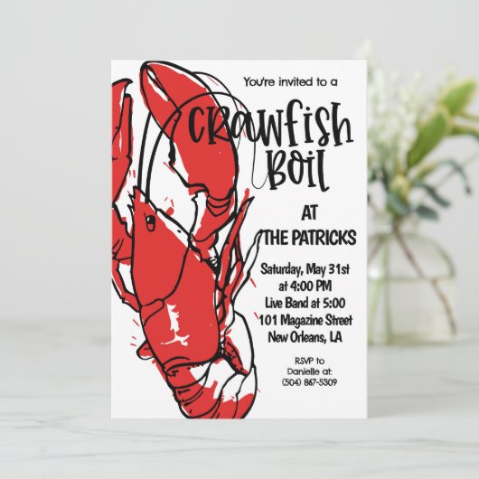 Uitnodiging voor Kreeftfeest (Staand voorkant)