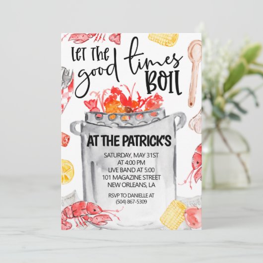 Uitnodiging voor Kreeftfeest (Staand voorkant)