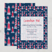 Uitnodiging voor kreeftfeest of strandfeest verjaa (Voorkant / Achterkant)