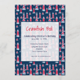 Uitnodiging voor kreeftfeest of strandfeest verjaa