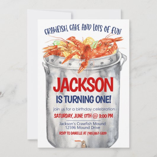 Uitnodiging voor kreeftfeest voor koppels (Voorkant)