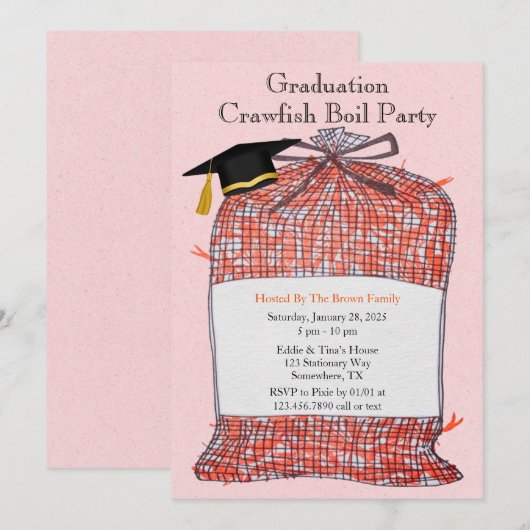 Uitnodiging voor kreeftfeestje ter gelegenheid van (Voorkant / Achterkant)