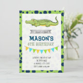 Uitnodiging voor krokodillenverjaardag (Staand voorkant)
