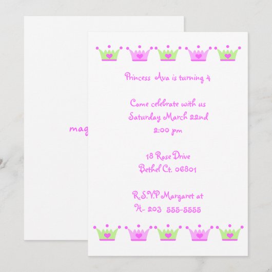 uitnodiging voor kronen (Voorkant / Achterkant)