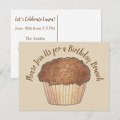 Uitnodiging voor kruimelmuffin-ontbijtbrunchfeest (Voorkant / Achterkant)