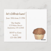 Uitnodiging voor kruimelmuffin-ontbijtbrunchfeest (Achterkant)