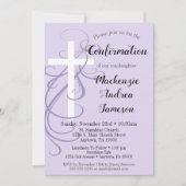 Uitnodiging voor kruisbevestiging lavender Swirl (Voorkant)