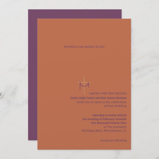 Uitnodiging voor kruising en kleding (Voorkant / Achterkant)