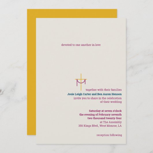 Uitnodiging voor kruising en kleding (Voorkant / Achterkant)