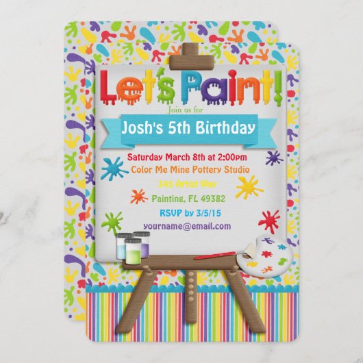 Uitnodiging voor kunst en schilderijen (Voorkant / Achterkant)