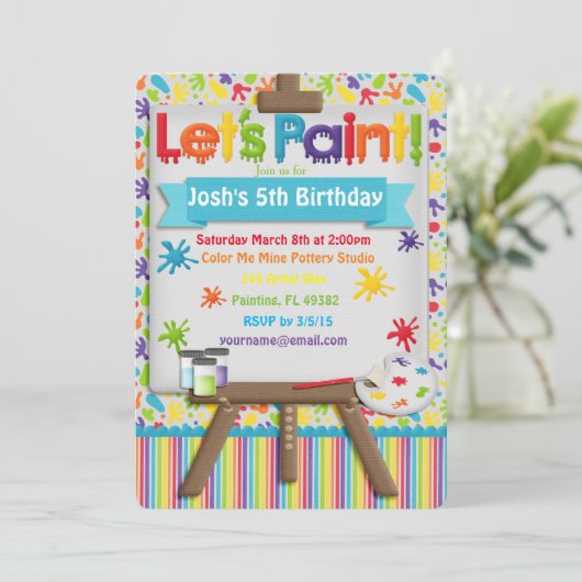 Uitnodiging voor kunst en schilderijen (Staand voorkant)