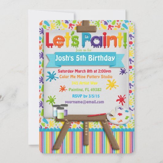 Uitnodiging voor kunst en schilderijen (Voorkant)