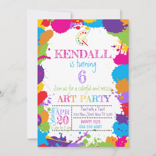 Uitnodiging voor Kunstfeest (Voorkant)