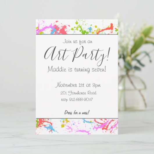 Uitnodiging voor  kunstpartij (Staand voorkant)