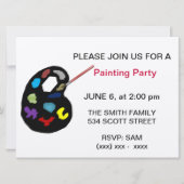 Uitnodiging voor kunstschilderende partij (Voorkant)