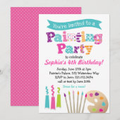 Uitnodiging voor kunstschilderende partij (Voorkant / Achterkant)