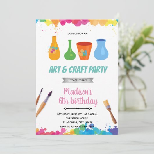 Uitnodiging voor kunstschilderkunst (Staand voorkant)