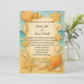 Uitnodiging voor kustfoto Seascape bruiloft (Staand voorkant)