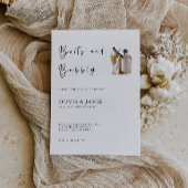 Uitnodiging voor laarzen en bubbelige bruidsdouche