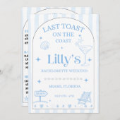 Uitnodiging voor Laatste Toast Aan de Kust Bachelo (Voorkant / Achterkant)