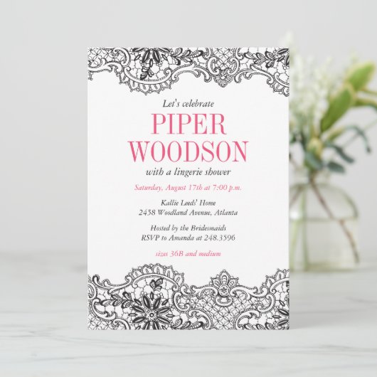 Uitnodiging voor Lacey Lingerie (Staand voorkant)