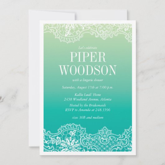 Uitnodiging voor Lacey Lingerie (Voorkant)