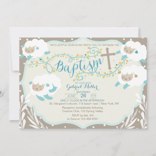 Uitnodiging voor lamsdoop (Voorkant)