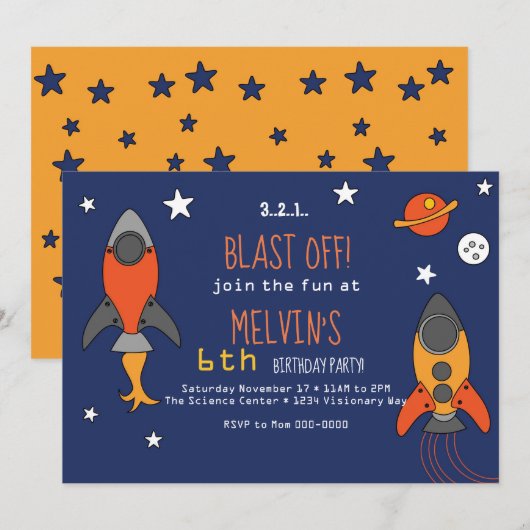 Uitnodiging voor lancering van raketschild (Voorkant / Achterkant)